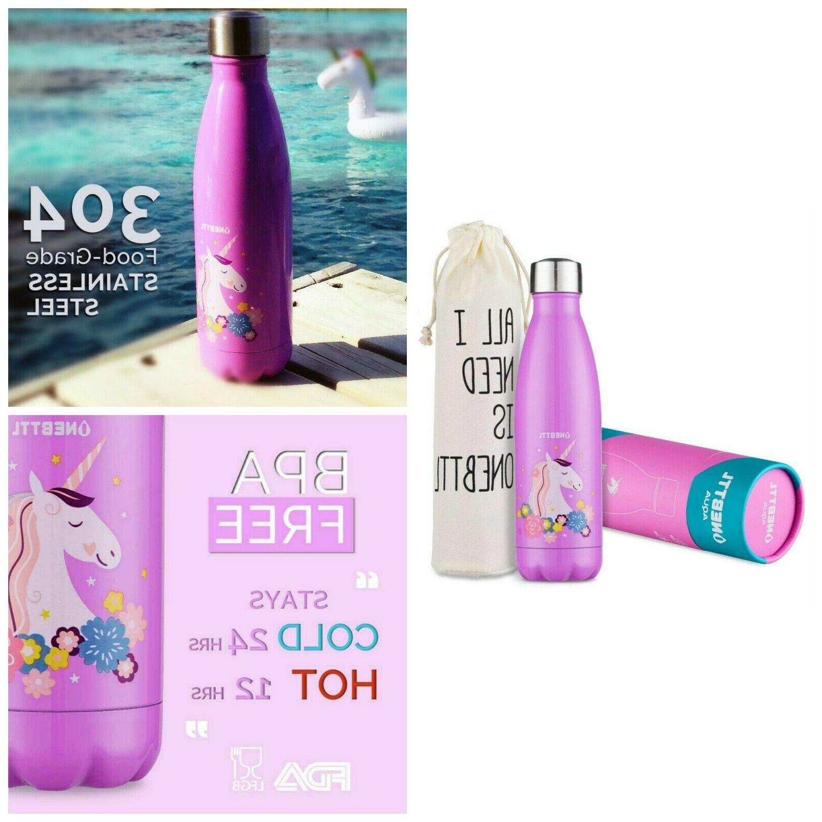 Unicorn Water Bottle Double Wall Vacuum Insulated Thermo Uni