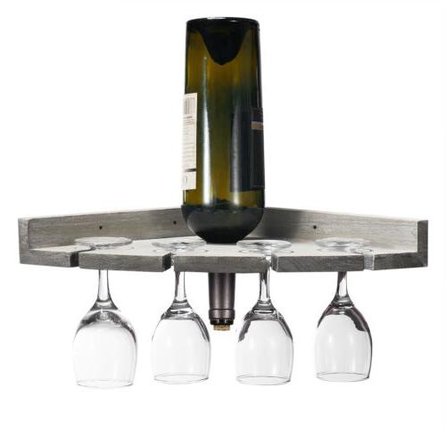 Glass Hanging Drying Rack 1 bottle rack and 4  wine glass ra