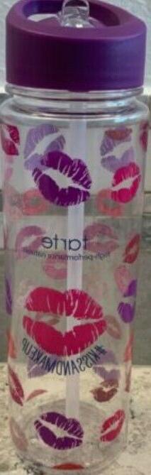 tarte Water Bottle- Kiss & Makeup- with Flip Top- New in Wra