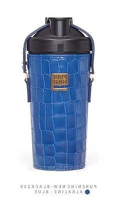 Water Bottle Tumbler Portable Alkaline PURE NINE Black Leath