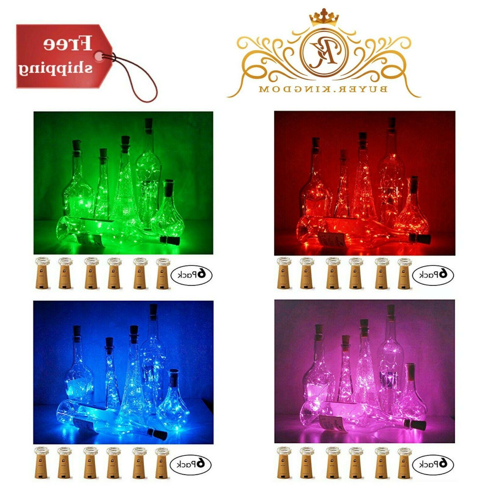 Wine Bottle Fairy Mini String Lights With Cork 15 LED Batter