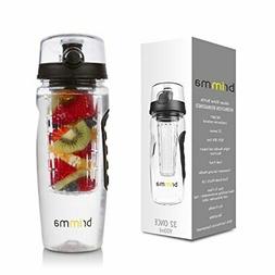 Brimma Leak Proof Fruit Infuser Water Bottle, Large 32 Oz.