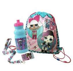 LOL Surprise Non Woven Sling Backpack W/ Water Bottle & Lany