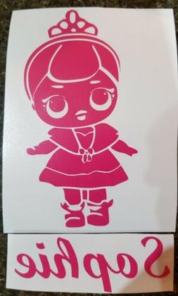 LOL Surprise personalised  Water Bottle Sticker Vinyl Decal