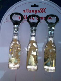 Lot Of 3 Bottle Opener Magnets With Dinosaurs Inside Of Them