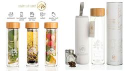 Lotus Glass Tea Tumbler Infuser Bottle Strainer Loose Leaf F