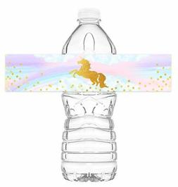 Magical Unicorn Bottle Wraps - 20 Unicorn Water Bottle Label