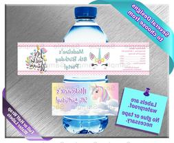 Magical Unicorns Rainbows ~ Water Bottle Labels ~ Birthday P
