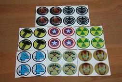 MARVEL AVENGERS SHIELD Epoxy Stickers 1 INCH for Bottle Cap 
