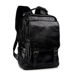 Men's Leather Shoulder Backpack Travel College Laptop Bag Da
