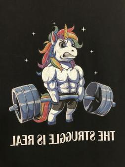 Men's Women's Fruit of the Loom Printed T-Shirt Unicorn The 