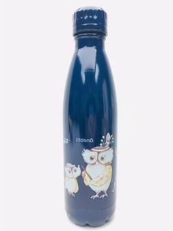 OneBttl Metal Water Bottle, Blue Owl Design, Motivational, N