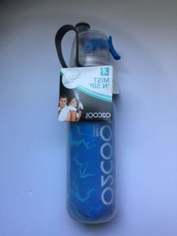 O2Cool Mist 'N Sip 20 oz Locking Lid Water Bottle- Blue Crac