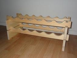 Modular Stackable Wine Rack Made of Solid Russian Pine Wood 
