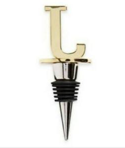 Monogram Gold Metal Letter "J" Wine Stopper Bottle Cork Topp