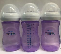 Philips Avent Natural Baby Bottles, Purple, 9 Ounce, - New