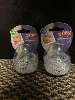 NUBY NATURAL TOUCH BOTTLE NIPPLES 3+ & 6+ MEDIUM & FAST FLOW