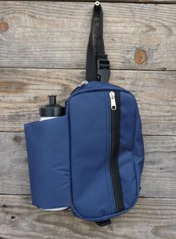 Navy Blue Over the Horn Saddle Bag with Water Bottle