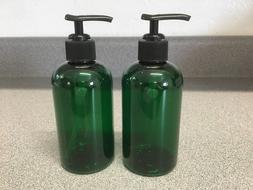 NEW 8 oz Green PLASTIC Boston Round Bottle with Pump  $7.50-