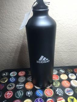 New Adidas Aluminum Water Bottle 24oz Springblade Black H2GO