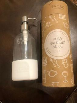 New Grove Collaborative Clear Glass Dish Soap Pump Bottle 16