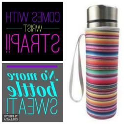 NEW Neoprene Serape Striped Bottle Cover Holder Sleeve with 