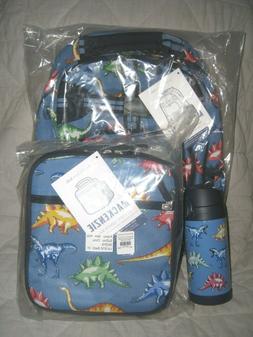 NEW Pottery Barn Kids SMALL Blue Dinosaur Backpack + Lunch B
