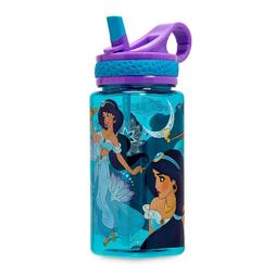 NEW Disney Store Jasmine Water Bottle with Straw 16oz Aladdi