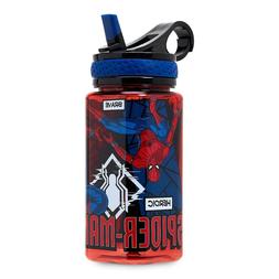NEW Disney Store Spiderman Water Bottle with Straw 16oz Marv