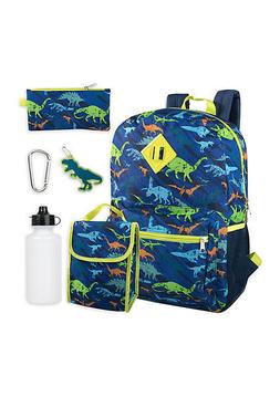 New Lightning Bug T-Rex Dinosaurs 6 in 1 School Backpack Lun