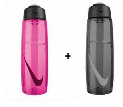 NEW Nike T1 32 Oz. Flow Swoosh Water Bottle Gray Black + Ion