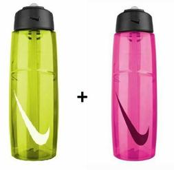 NEW Nike T1 32 Oz. Flow Swoosh Water Bottle Ion Pink + Green