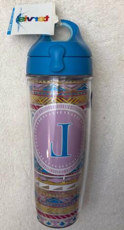 New Tervis Tumbler 24 oz Water Bottle Initial L Double Wall 