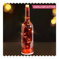 NIB BRIGHT ZEAL 12" LED BORDEAUX RED&nbsp;BOTTLE WITH LIGHTS&nbsp;AN