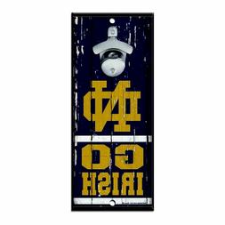 Notre Dame Fighting  BOTTLE OPENER SIGN 5"X11" HARDBOARD W/ 
