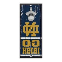 NOTRE DAME FIGHTING IRISH BOTTLE OPENER SIGN 5"X11" HARDBOAR