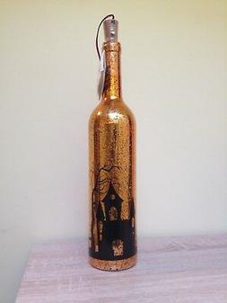 ORANGE BLACK MERCURY CORKED WINE LIGHTS UP BOTTLE HAUNTED HO