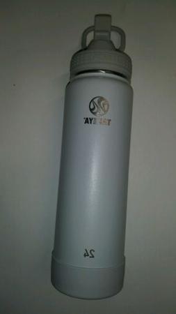 Takeya Originals Insulated Bottle, 24oz gray with flip lid s