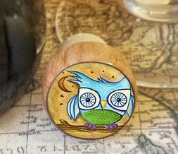 Owl Wine Stopper, Woodland Handmade Kitsch Owl Wood Cork Hoo