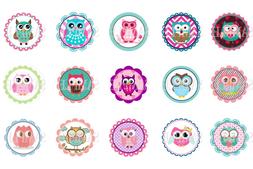 Owls Pre-Cut 1 Inch Bottle Cap Images 