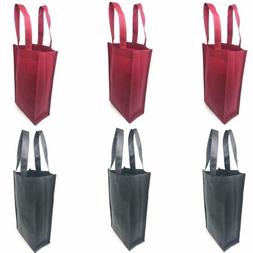 Pack of 6 Non-Woven 2-Bottle Reusable Wine Bottle Holder, Wi