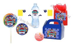 Paw Patrol Gabled Box STICKERS Water Bottle & Lollipop Label