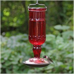 Perky-Pet 8119-2 Red Antique Bottle Hummingbird Feeder,Red a