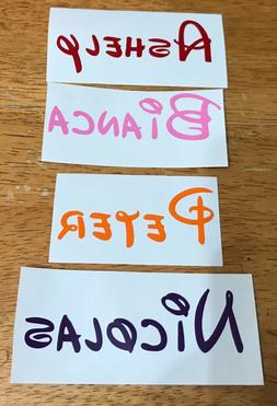 Personalised Disney Name Sticker for Water Bottle Vinyl Girl