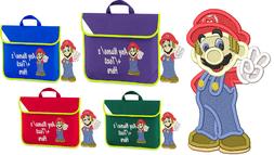 Personalised Embroidered Kids book bag for school - Super Ma
