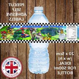 PERSONALISED MARIO KART WATER BOTTLE LABELS BIRTHDAY CHILDRE