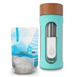 pH HYDRATE Glass Alkaline Water Bottle Filter - Portable Alk