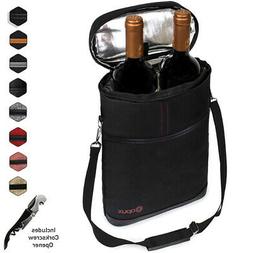 Wine Carrier Bag Insulated 2 or 3 Bottle Cooler Protection C