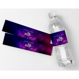 Purple Galaxy Kids Teens Birthday Decor Personalized Water B