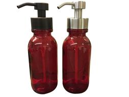 Red Soap Dispenser - 16oz Red Glass Bottle for Liquid Soap D